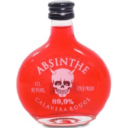 Mini bottle of Red Skull absinthe. Small glass bottle 5cl