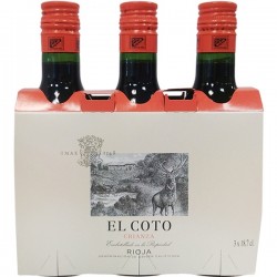 Confezione 3 Bottiglie Vino Rosso El Coto 18.75CL