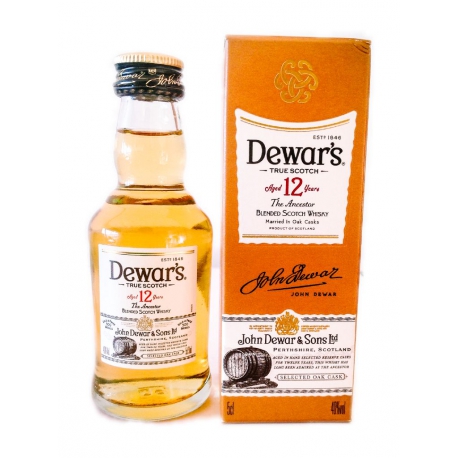 Botellita Miniatura Whisky Dewar's 12 años